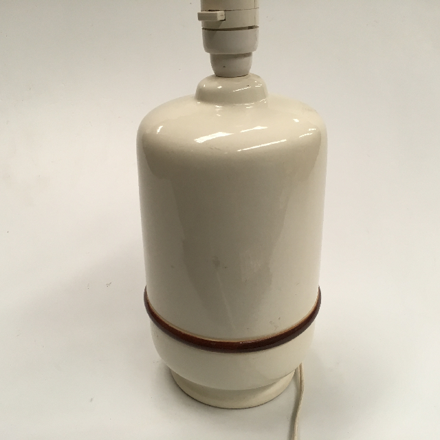 LAMP, Base (Table) - Medium Ceramic, Cream w Brown Band
